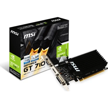 MSI NVIDIA GeForce GT 710 2GD3H LP 2GB 64 bit DDR3 DX(12) PCI-E 2.0 Ekran Kartı (GT 710 2GD3H