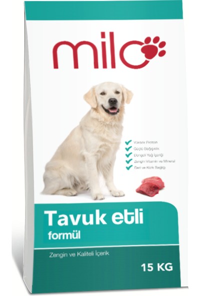 Milo Tavuk Etli Yetişkin Köpek Maması 15 Kg