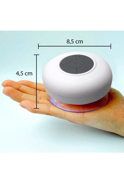 Diwu Su Geçirmez Mini Bluetooth Duş Hoparlörü (Beyaz)