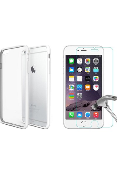 Blueway Apple İphone 6 - 6S Ekran Koruyucu + Şeffaf Silikon Kılıf