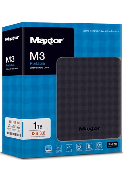 Maxtor M3 1TB 2,5'' USB 3.0 Taşınabilir Disk STSHX-M101TCBM