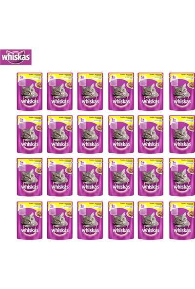 Whiskas Pouch Tavuklu Yaş Kedi Maması 100 Gr x 24 Adet