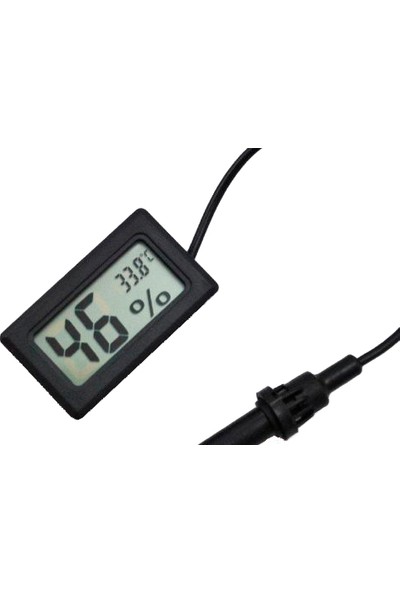 Holdpeak Dijital Problu Nem Ölçer Termometre (Siyah)