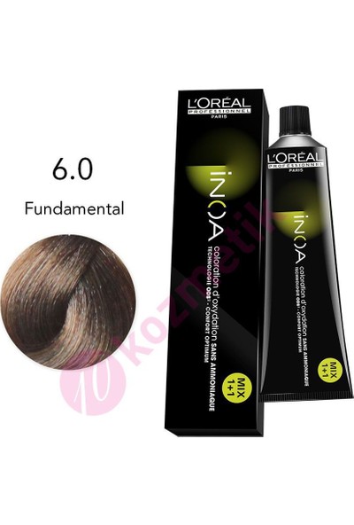 L'Oréal Professionnel İnoa Amonyaksız Saç Boyası No: 6.0 Fundamental 60Ml.