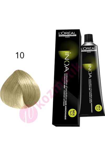 L'Oréal Professionnel İnoa Amonyaksız Saç Boyası No: 10 60Ml.