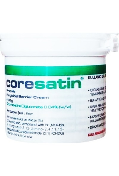 Coresatin Propolis Fungicidal Barrier Cream Yeşil Kavanoz Cilt Bakım Kremi 30 G