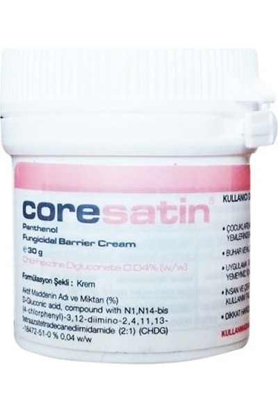 Coresatin Fungicidal Barrier Cream Panthenol Pembe Kavanoz Cilt Bakım Kremi 30G