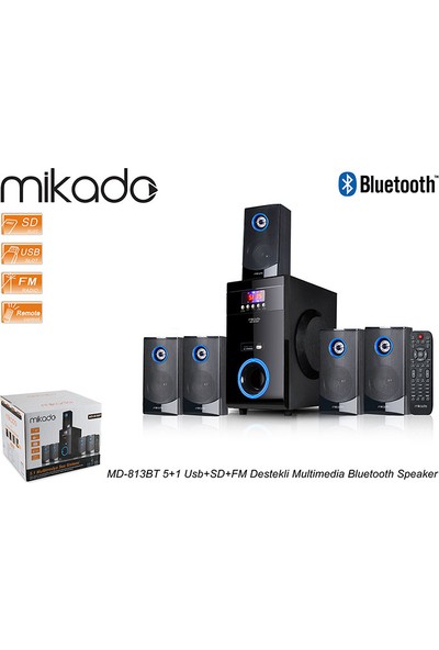 Mikado MD-813BT 5+1 Usb+SD+FM Destekli Multimedia Bluetooth Speaker