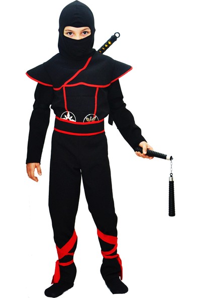 Hkostüm Gizli Ninja Çocuk Kostümü Siyah Lüks 7 - 8 Yaş