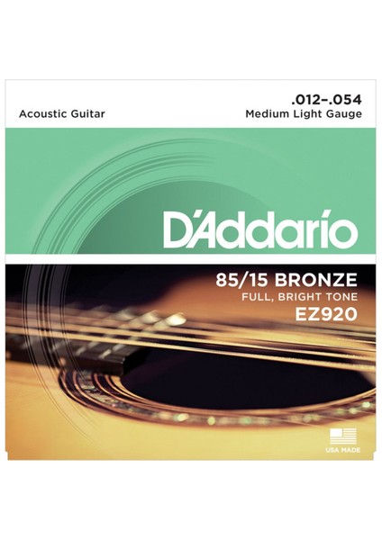 EZ920 85/15 Bronze Akustik Gitar Teli (12-54)
