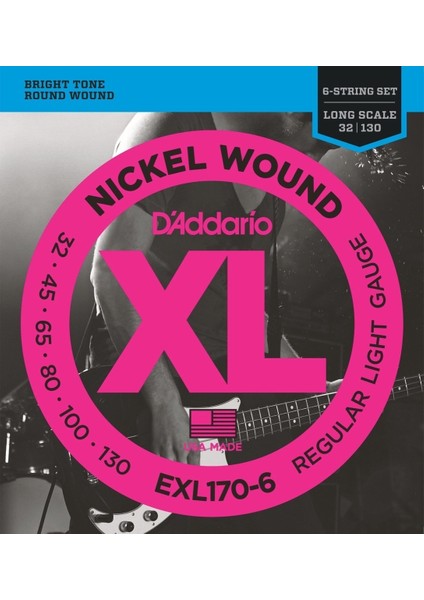 EXL170-6 Long Scale 6 Telli Bas Gitar Teli (32-130)