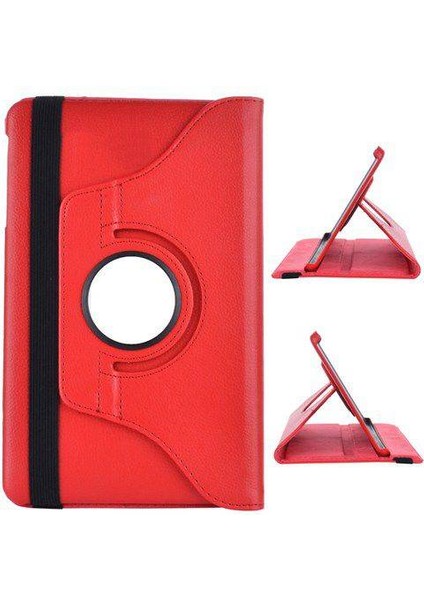 Samsung Galaxy Tab 4 10.1 T530 360 Dönebilen Kırmızı Stand Kılıf