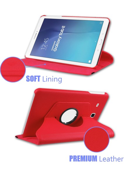 Samsung Galaxy Tab 4 10.1 T530 360 Dönebilen Kırmızı Stand Kılıf