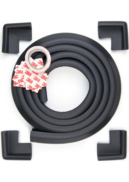 Kauçuk Kenar ve Köşe Koruyucu Set İnce (Slim) 2 Metre + 4 Adet modelleri