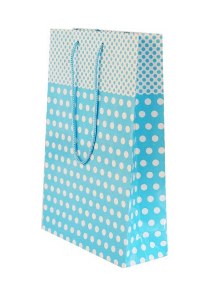 Mavi Puanlı Karton Çanta