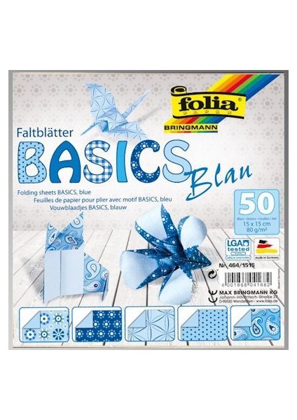 Origami Kağıdı 5 Desen 50 Adet Kağıt 15 X 15 cm