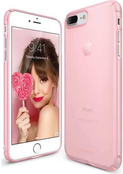 Slim Frost iPhone 7/8 Kılıf Pink - 4 Tarafı Saran Tam Koruma İnce Buzlu Şeffaf