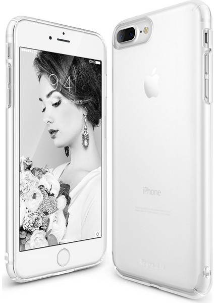Slim Frost iPhone 7/8 Kılıf White - 4 Tarafı Saran Tam Koruma İnce Buzlu Şeffaf