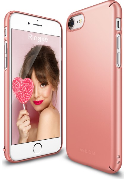 Slim iPhone 7/8 Kılıf Rose Gold - 4 Tarafı Saran Tam Koruma İnce Şık Tasarım