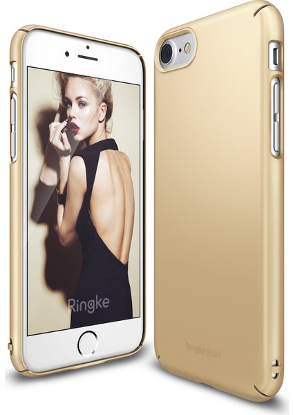 Slim iPhone 7/8 Kılıf Royal Gold - 4 Tarafı Saran Tam Koruma İnce Şık Tasarım