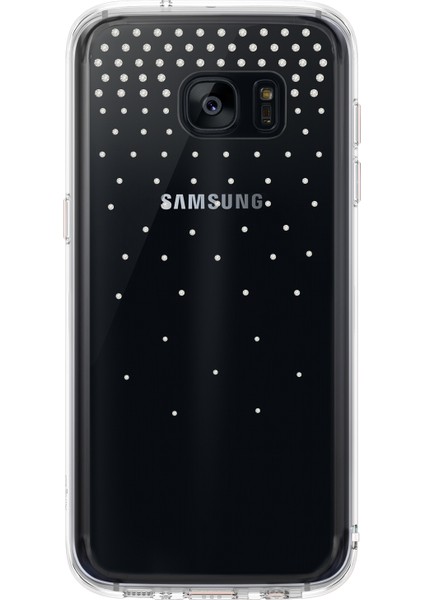Noble Fusion Galaxy S7 Edge Taşlı Kılıf Extra Darbe Emici - Snow Clear