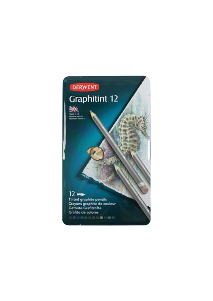 Graphitint Suda Çözünebilen Renkli Çizim Kalem Seti Teneke Kutu 12 Renk