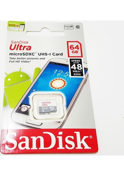 Sandisk  64Gb Micro Hafıza Kartı