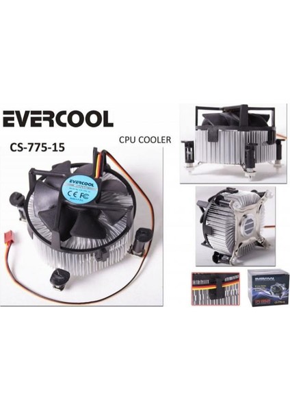 Cs-775-15 775 Pin Aliminyum Cpu Fanı