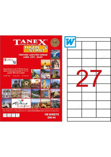 Tw-2327 70 Mm X 30 Mm 100 Sayfa Lazer