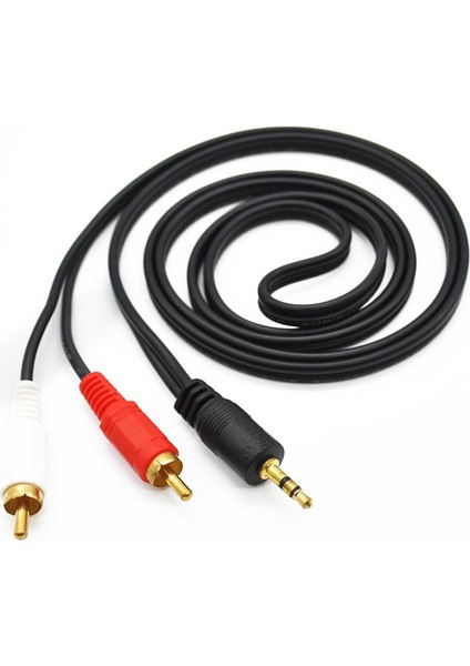 2RCA-3,5mm Stereo Aux Kablo 5 Metre Gold