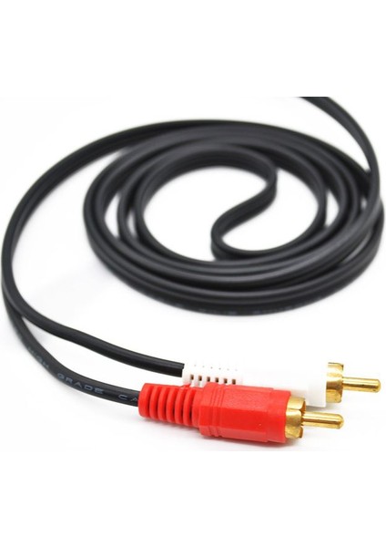 2RCA-3,5mm Stereo Aux Kablo 5 Metre Gold