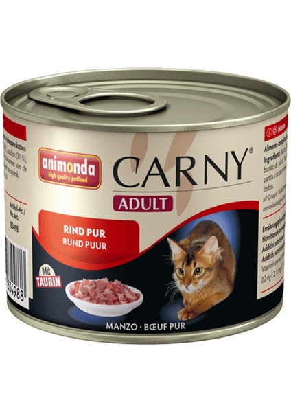 Carny Adult Sığır Etli Yetişkin Kedi Konservesi 200 Gr