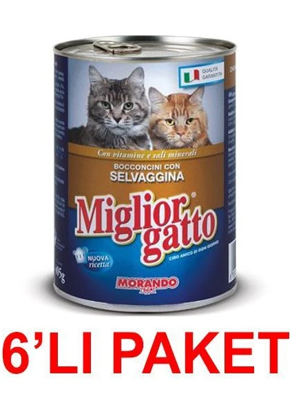 Miglior Gatto Av Hayvanli Kedi Konservesi 405 Gr (6'li Paket)