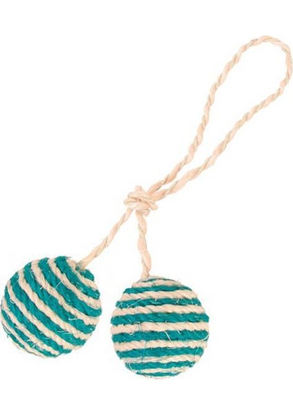 Kedi Oyuncağı İpli 2 Top, 4.5 Cm