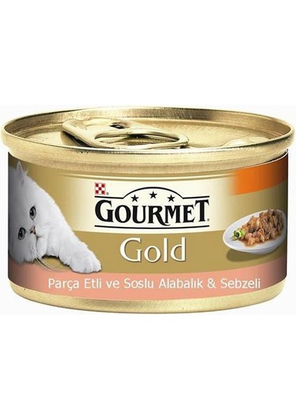 Gourmet Gold Soslu Alabalık Ve Sebzeli Yetişkin Kedi Konservesi 85 Gr