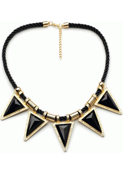 Yeni Sezon Moda Takı Siyah Üçgen Geometrik Kolye Chokers Takı