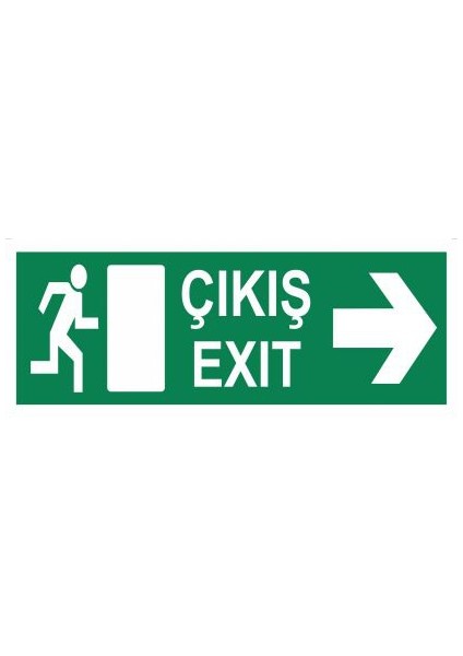 "Çıkış Exit Sağ" 10X25cm