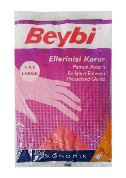 Ev İşleri Eldiveni (Pamuk Astarlı) Büyük Boy