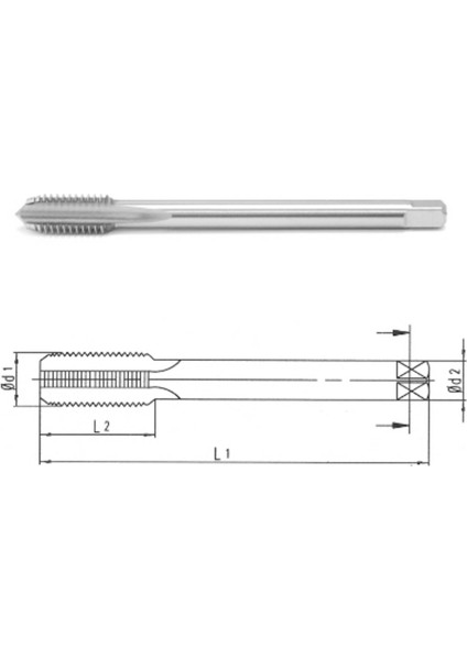 - Makina Takım M20X1.5 Hss-E Dın 374/C Metrik İnce Vidalı Düz Kanallı Makina Kılavuzu - B00105752006