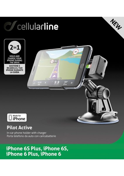 Pilot Active iphone Araç İçi Şarj ve Tutucu kiti Mfi Lisanslı