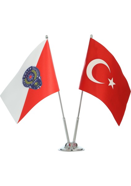 Ekin Bayrakçılık Polis ve Türk Bayrağı İkili Masa Bayrak Takımı