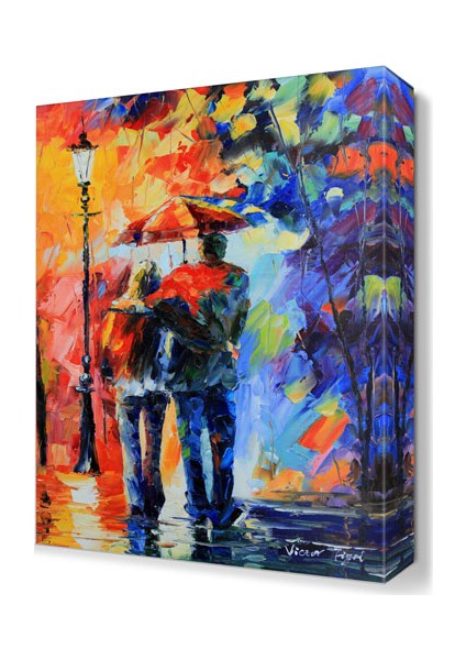 Yağmurda Aşk Canvas Tablo 45x30 cm