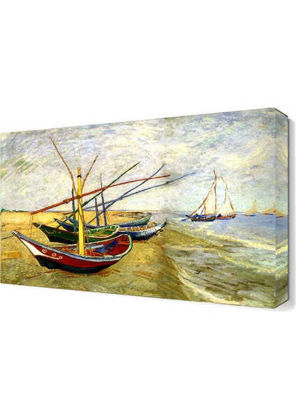 Sahildeki Kayıklar Canvas Tablo 60x40 cm