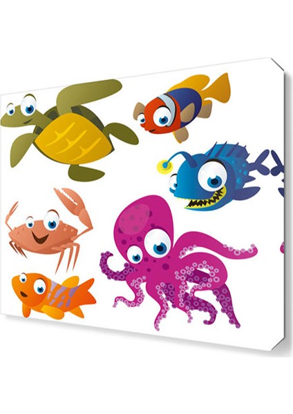 Sevimli Hayvanlar Çocuk Odası Canvas Tablo 30x30 cm