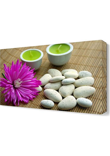 Beyaz Taşlar Canvas Tablo 60x40 cm