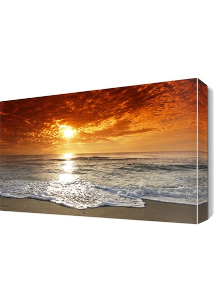 Dalga ve Güneş Manzarası Canvas Tablo 45x30 cm