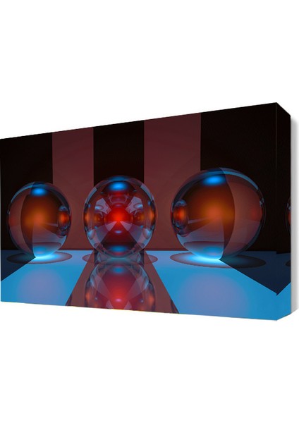 Kırmızı Üç Top Tablosu 45x30 cm