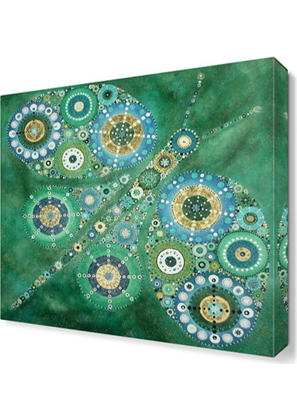 Yeşil Dekoratif Kelebek Tablosu 40x40 cm
