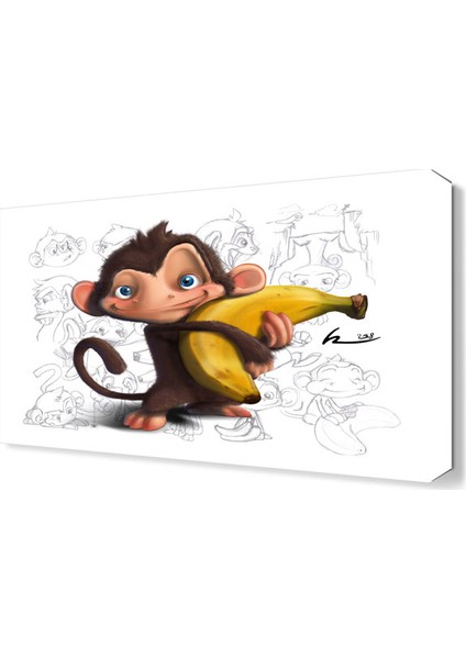 Muz ve Maymun Tablosu 45x30 cm
