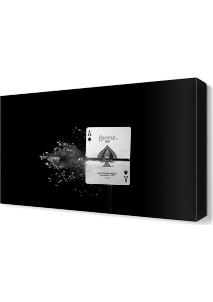 Yırtık Poker Kağıdı Tablosu 45x30 cm